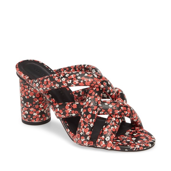 NEW Rebecca Minkoff Amandine Strappy Heels Size 7.5 Designer ~ Floral ~ Vacay! - Picture 1 of 4